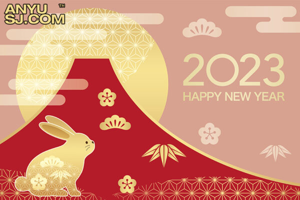 15款2023年兔年新年国风日式剪纸创意标题电商公众号推文排版海报横幅设计源文件-第3576期-
