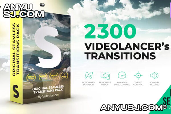 AE脚本-2300+创意视频转场动态缩放旋转过渡素材Videolancer’s Transitions  Original Seamless Transitions Pack-第3602期-