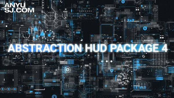 AE模板-25款高科技赛博HUD仪表盘动态图形元素Abstraction HUD Pack 4-第3629期-