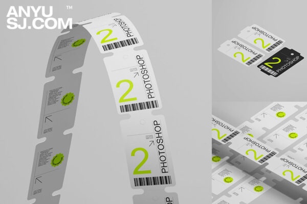 3款质感创意价格标签标志设计展示纸张肌理PSD样机Price Tag Mockup Set