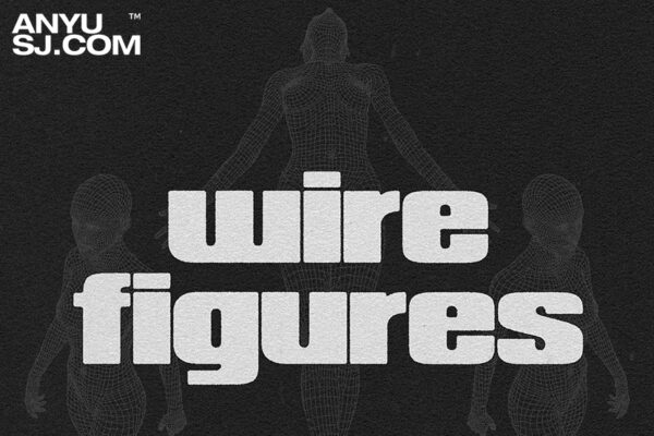 25款三维赛博朋克未来科幻艺术网格人体动作背景AI矢量抽象插画图形设计Wire Figures Vector Pack-第3650期-