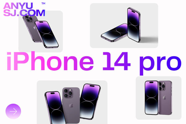 46款极简现代iPhone 14 pro 苹果手机UI界面屏幕设计展示PSD样机套装iPhone 14 pro mockups v2-第3664期-