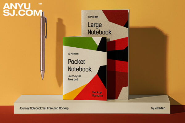 极简质感文创Vi品牌笔记本封面设计展示Psd样机Presentation Notebook Psd Mockup Set-第3851期-