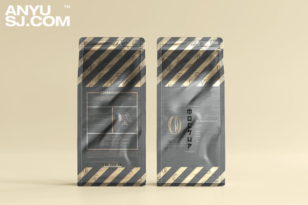 8款质感极简自封袋铝箔袋食品咖啡包装袋塑料袋PSD样机-第3748期-