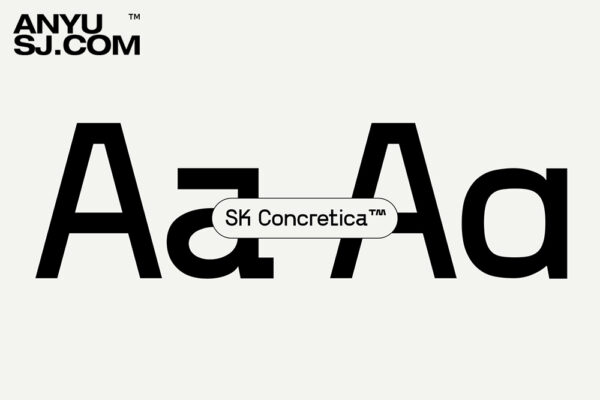 现代极简混泥土格罗斯特实验性风格海报排版徽标logo设计无衬线装饰西文字体SK Concretica — Modern Grotesk-第3766期-