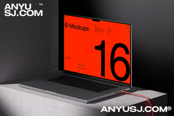16款冷淡质感MacBook 16 Pro工业风极简现代笔记本电脑UI屏幕界面设计展示PSD样机套装B-Mockups MacBook 16 Pro-第3704期-