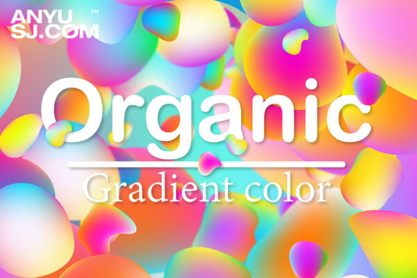 100款渲染有机不规则抽象形状渐变弥散光AI矢量图形设计套装Big Bundle 100 Variations Organic Shape Gradient color