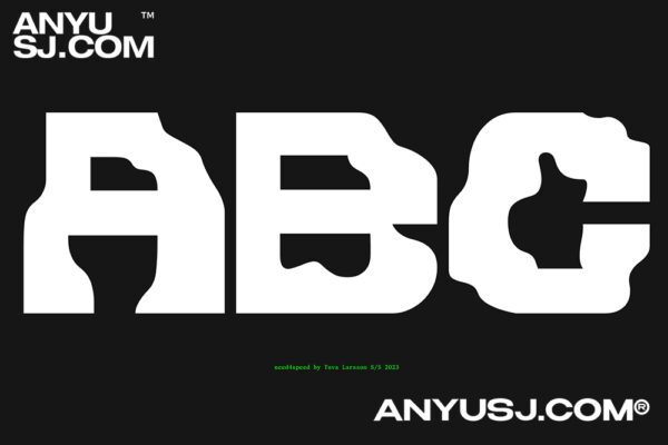 独特块状流动抽象艺术海报标题排版logo装饰无衬线西文字体GRON Need4speed-第4046期-