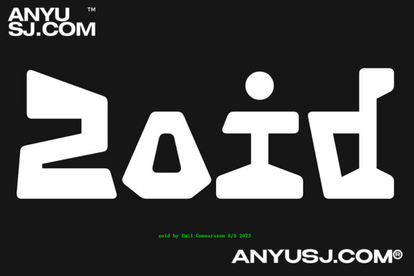 独特复古逆反差艺术海报标题排版logo装饰无衬线装饰西文字体GRON Zoid-第4046期-