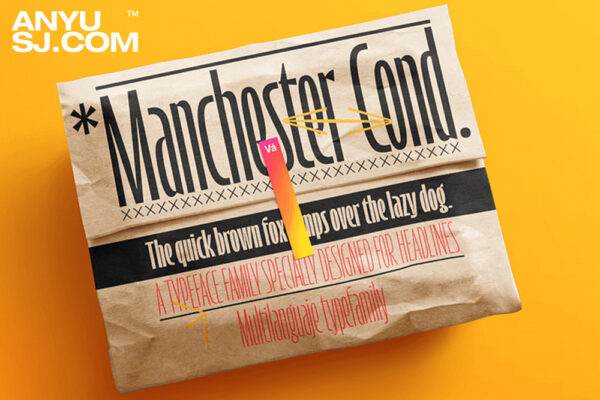 浓缩现代压缩曼彻斯特海报标题排版logo装饰无衬线西文字体Manchester Condensed-第4046期-