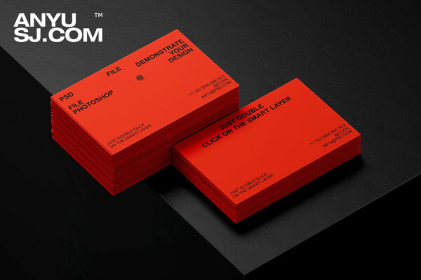 极简质感名片卡片VI品牌设计展示PSD样机Business Card Mockup