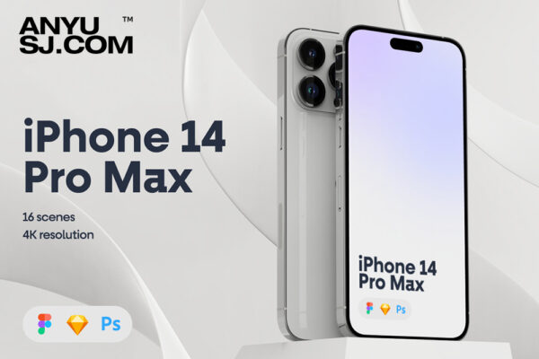 16款iPhone 14 Pro Max苹果手机创意场景APP界面UI设计海报广告展示PSD样机套装Collection iPhone 14 Pro Max Mockups-第4088期-