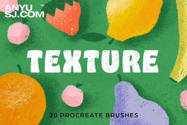 20款复古噪点颗粒手绘Procreate纹理肌理笔刷套装Texture Procreate Brushes