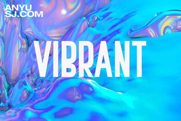 20款渐变3D流体液体气泡海报设计背景纹理图片素材 20 Vibrant Foil Textures-第1053期-