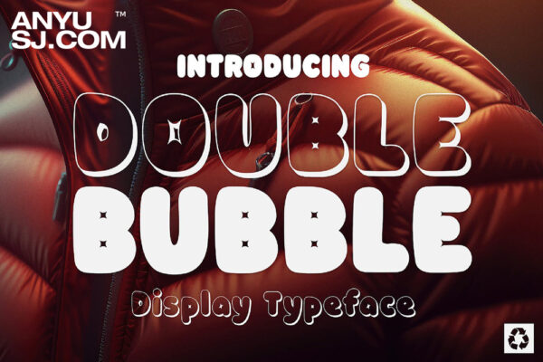 复古Y2K趣味圆润泡泡西文海报标题排版logo装饰字体Double Bubble 3D Typeface-第4128期-