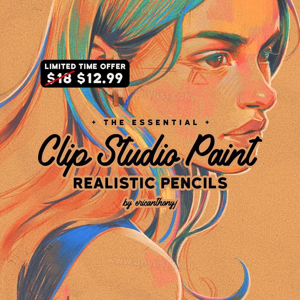 18款CSP人物自然复古木炭铅笔画笔手绘插画专业笔刷套装REAL PENCILS