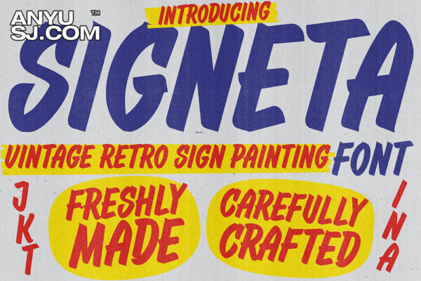 复古现代马克笔涂鸦手写装饰西文字体Signeta – Vintage Sign Painting Font-第4256期-