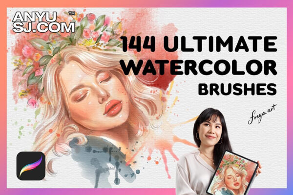 133款最佳真实质感水彩手绘插画Procreate笔刷套装Best Watercolor Brushes Procreate-第4275期-