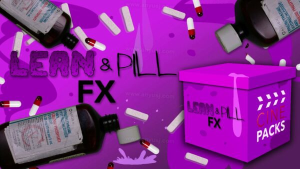 4K视频-40款创意嘻哈药丸塑料瓶药瓶视频转场过渡动画叠加素材Cinepacks – Lean & Pill FX-第4231期-