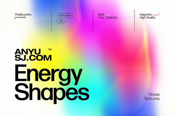 20款抽象不规则能量活力生动明亮渐变弥散光撞色现代背景底纹设计套装Energy Abstract Textures Pack-第4215期-