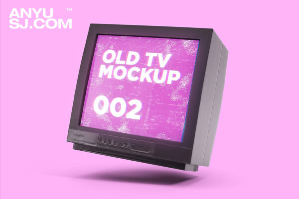 3款复古老式TV电视机显示器屏幕设计展示PSD样机Old TV Mockup 002