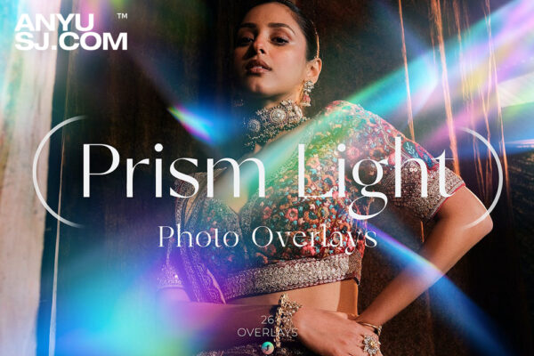 26款棱镜折射镜头光晕disco图片照片后期叠加肌理Prism Light Overlays