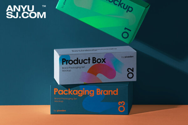 质感长方形产品包装盒纸盒外观设计展示PSD样机Packaging Product Psd Mockup Boxes-第4033期-