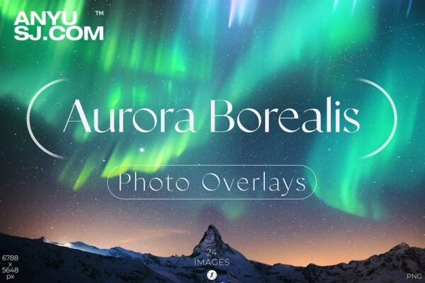 24款北极光渐变光效空灵真实图片后期叠加背景肌理素材Aurora Borealis Overlays
