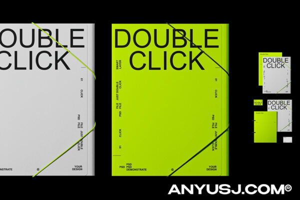 3款质感笔记本画册书籍杂志名片文创VI品牌设计PSD样机集Brand Identity Mockup Set