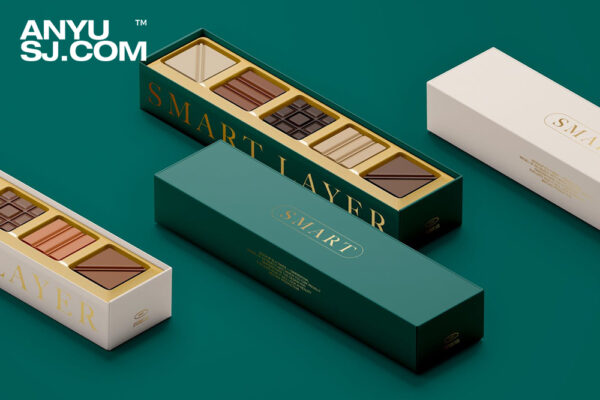 3款质感巧克力精装包装盒纸盒礼盒PSD样机Chocolate Box Mockup
