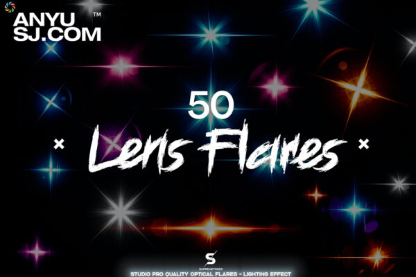 50款星芒光芒耀斑叠加光效素材Optical Flares – 50 Lens Flares Lighting Effects