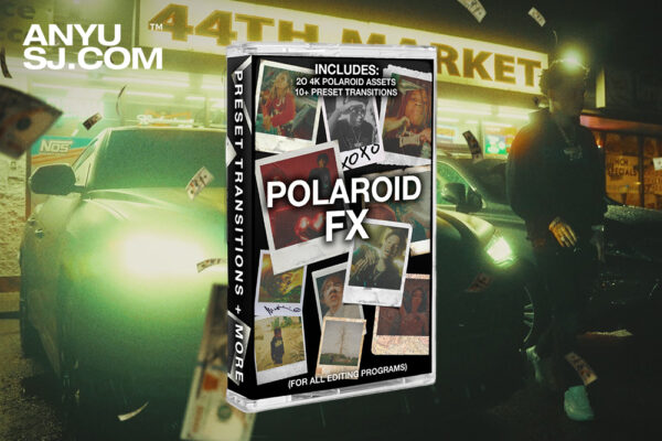 20+4K高清复古宝丽来PNG相框PSD/PNG叠加素材Tinytapes – Polaroid FX Pack-第4340期-