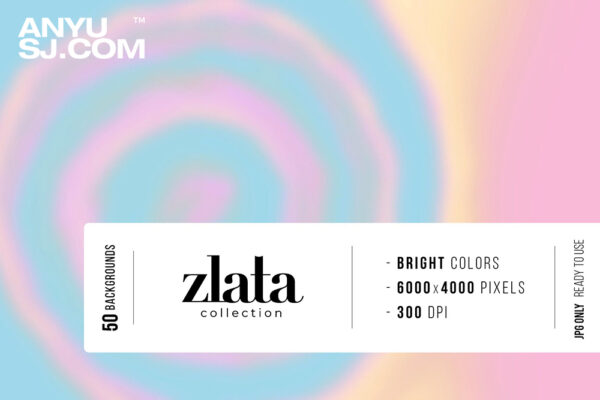 50款粉色活力弥散光渐变抽象背景设计套装Zlata 50 backgrounds-第4338期-