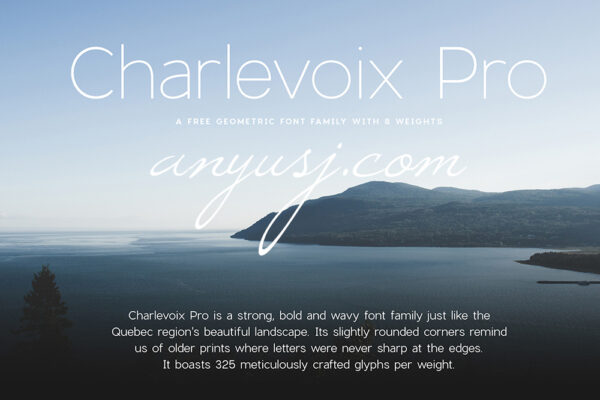 4款极简流畅经典无衬线海报标题画册排版西文字体Charlevoix Pro-The Pangram Pangram-第4616期-