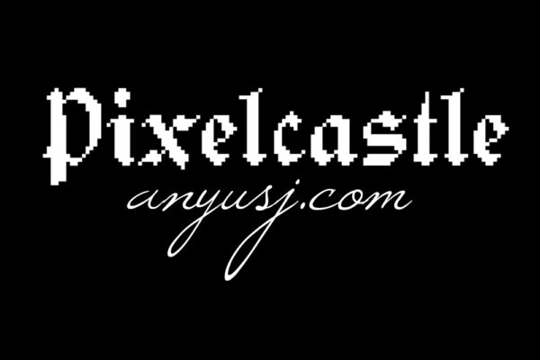 可商用复古像素衬线艺术装饰排版西文字体PIXELCASTLE-第4584期-