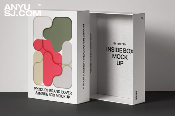 质感极简品牌VI产品包装盒纸盒礼品盒天地盒PSD样机Brand Cover Box Psd Product Mockup-第4033期-