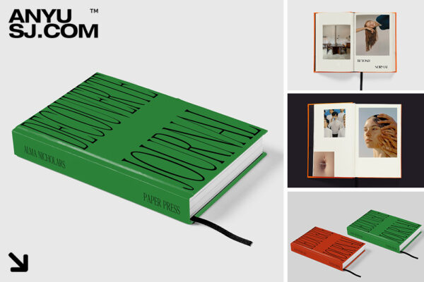 4款极简书籍杂志画册封面内页设计展示PSD样机Book – Magazine Mockup