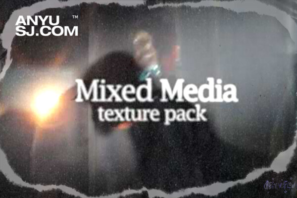 30款复古撕纸纸张背景纹理肌理动画MOV视频叠加素材CreativeFlow Mixed Media Texture Pack-第4552期-