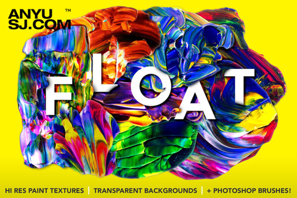 15款抽象艺术3D立体笔刷笔迹油漆涂料丙烯酸纹理PNG免抠设计元素背景套装 Float: Isolated Paint Textures