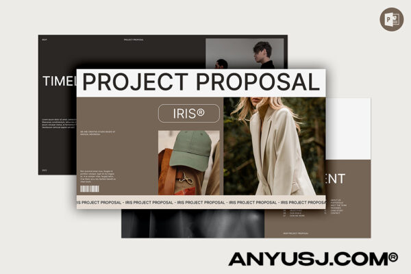 20张极简公司简介项目提案营销PPT幻灯片排版设计IRIS PROJECT PROPOSAL