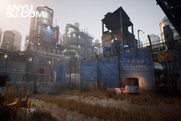 UE模型 后世界末日石油管道工业基地避难所场景3D模型设计素材 Unreal Engine Marketplace – Post-Apocalyptic Industrial Scene