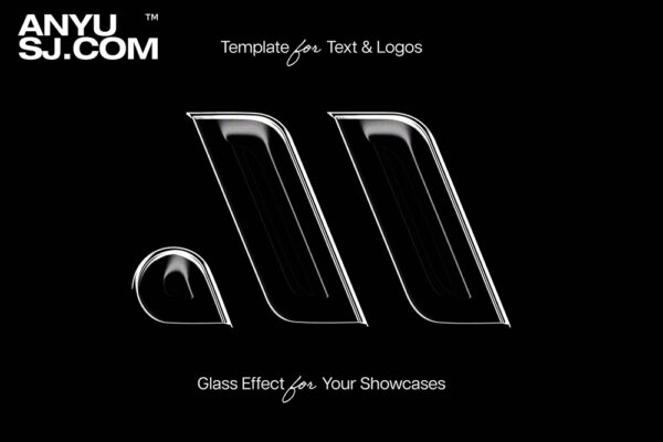 逼真透明玻璃文本标题PSD特效样机Realistic Glass Logo Mockup