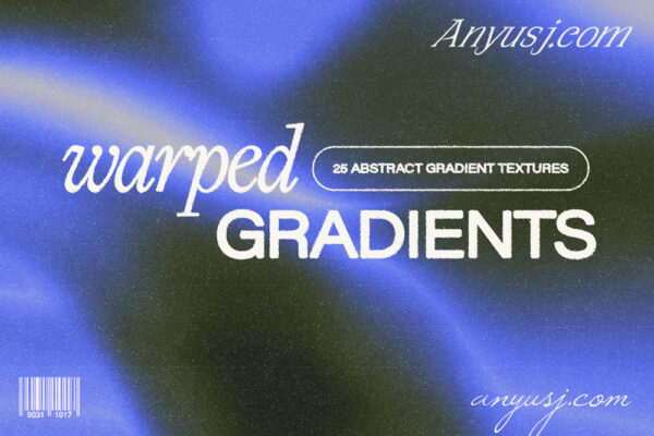 25款复古弥散光渐变迷幻高清背景颗粒纸张肌理设计套装Fox Rockett Studio – Warped Gradient Textures-第4556期-