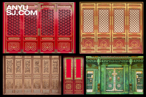 18款高清古典中式中国风古代老旧门窗木门户牖婚礼设计婚庆图片背景JPG