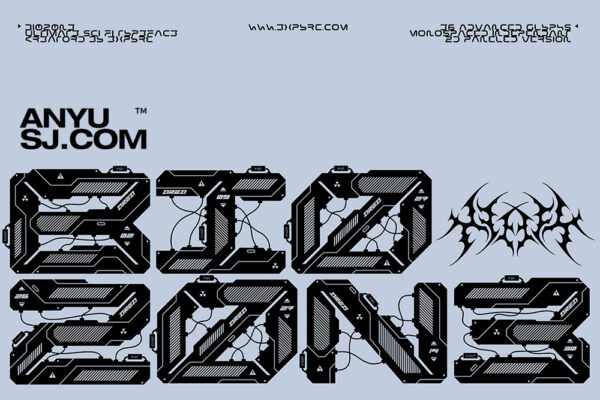 赛博科技未来海报标题排版logo徽标装饰字体BIOZON3 by 3xpyre-第4736期-
