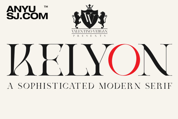 现代精致优雅古典海报画册标题排版衬线字体Kelyon – Modern Serif-第4733期-