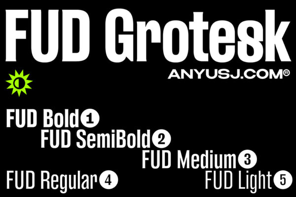 5款格罗斯特现代极简无衬线海报画册排版logo西文字体FUD Grotesk font-第4764期-