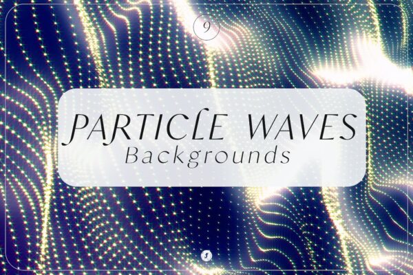 9款未来科幻赛博波动波浪彩虹闪烁粒子颗粒数据流传输背景设计Particle Waves Backgrounds