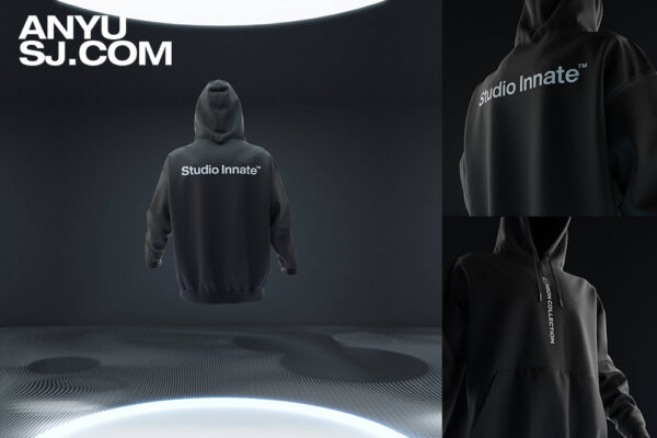 质感3D连帽卫衣服装设计印花展示Blender视觉3D模型样机套装3D Hoodie Mockup by Studio Innate-第4903期-