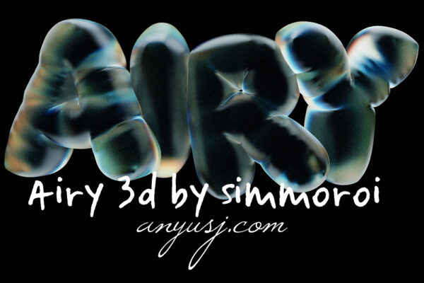 26款3D渲染羽绒充气立体大写英文字母PNG免扣设计元素Airy 3d by simmoroi-第5003期-